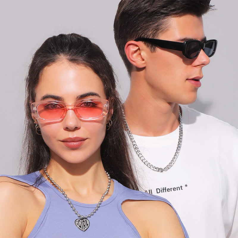 Spykay™ SG60996 Rectangle Small Thick Frame Vintage Sunglasses