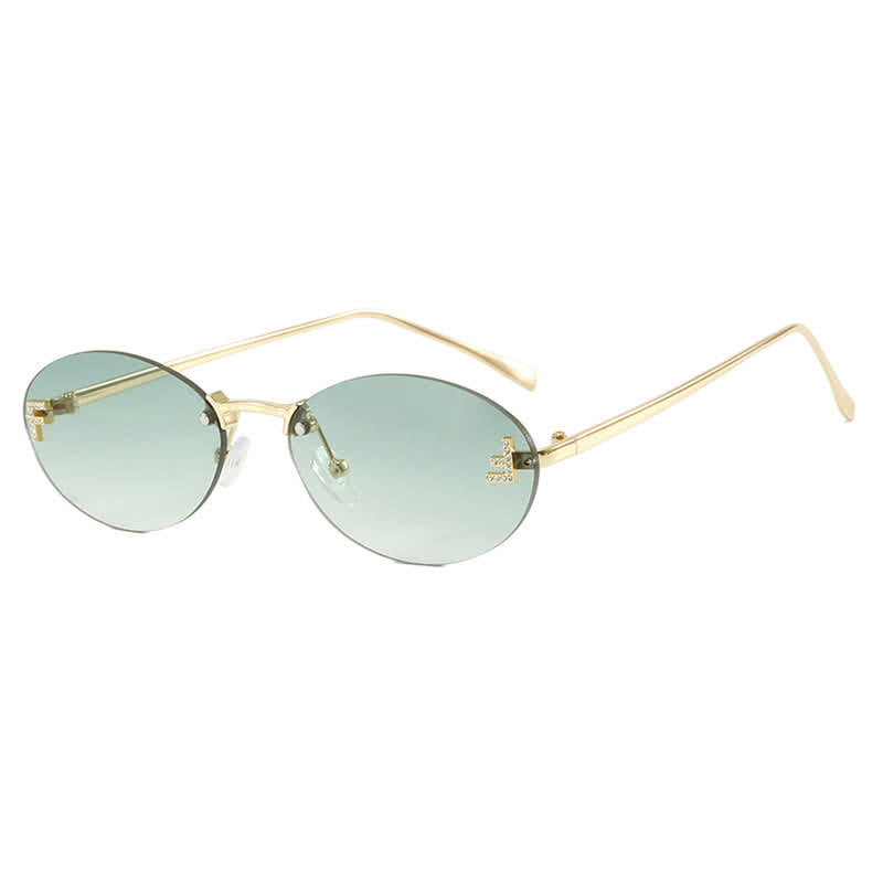 Spykay™ SG60701 'F' Design Oval Frames Rimless Sunglasses