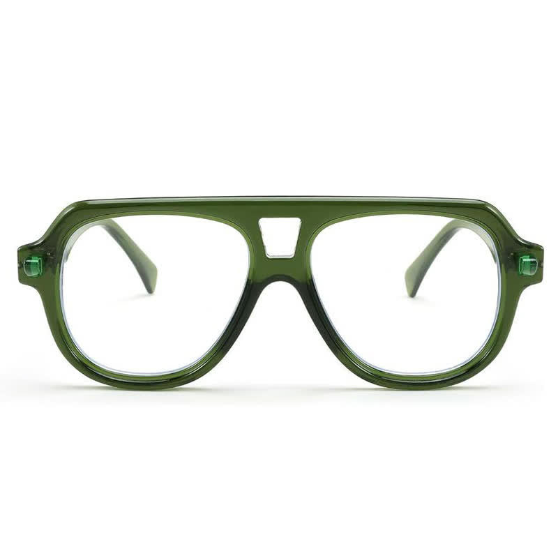 Spykay™ EG26883 Anti-blue Light Double Bridges Oversized Aviator Thick Eyeglasses