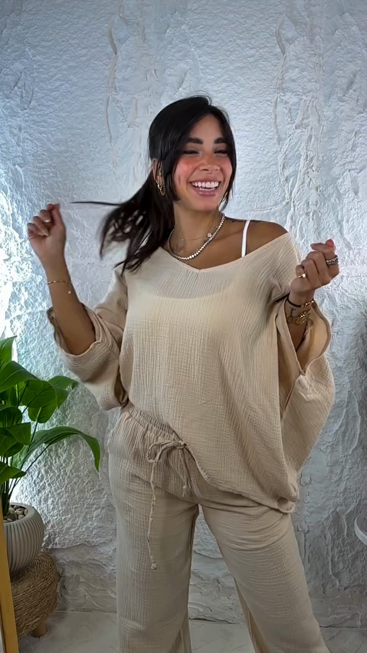 Linen Top and Pants Set