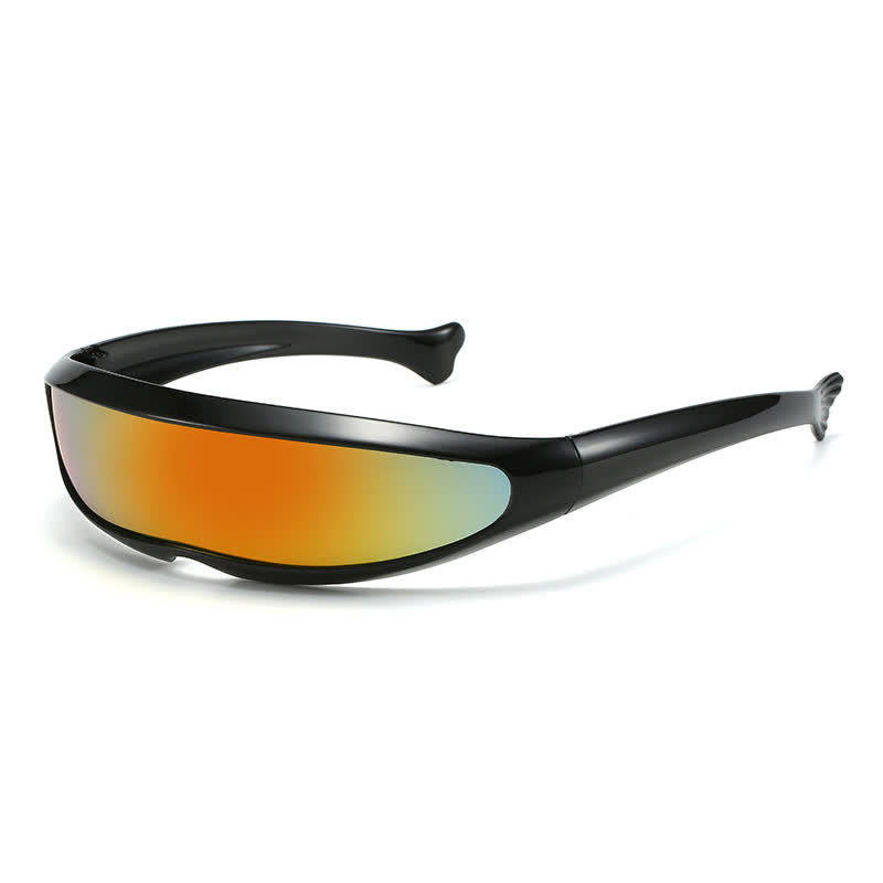 Spykay™ SG61011 One-piece Color Mirror Lens Monolens Cyclops Robotic Futuristic Narrow Y2K Punk Sunglasses