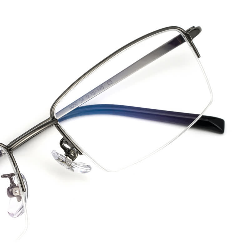 Spykay™ EG26844 Semi-Rimless Rectangle Titanium Frame Anti-blue Light Simple Glasses