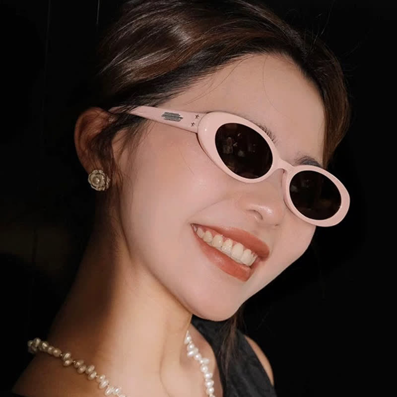 Spykay™ SG60787 Oval Frame Star Temples Sunglasses with Nylon Lenses
