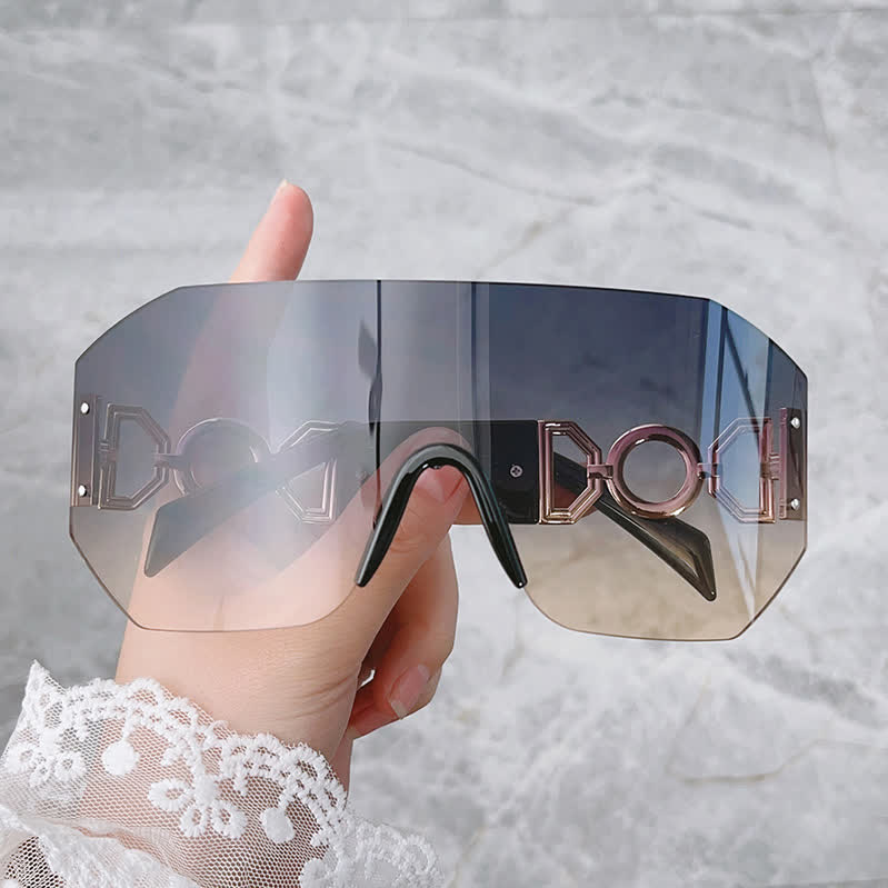 Spykay™ SG60863 One-piece Rimless Oversized Tined Sunglasses