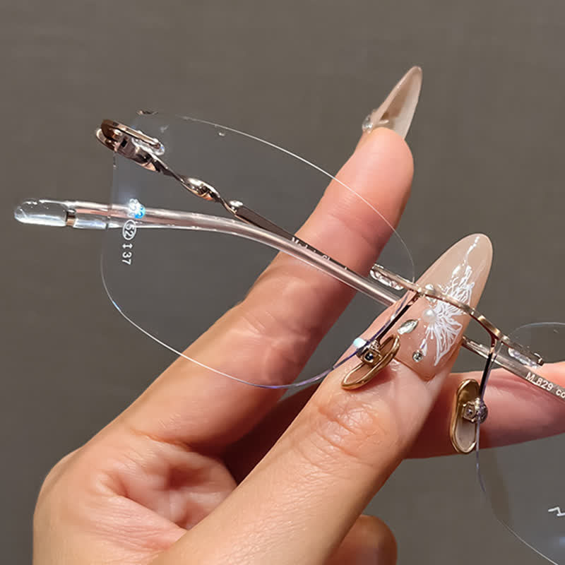 Spykay™ EG26889 Butterfly Titanium Frame Anti-blue Light Rimless Glasses