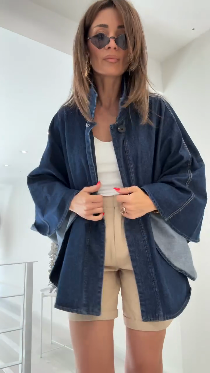 Denim Cape Jacket
