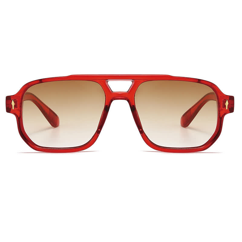 Spykay™ SG61003 Square Frame Double Bridges Vintage Arrow Sunglasses