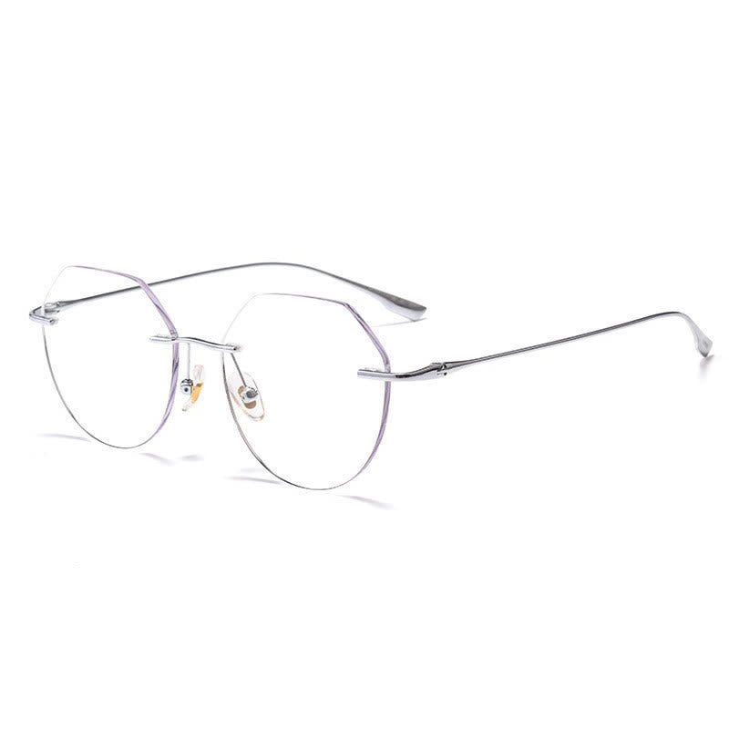 Spykay™ EG26893 Geometric Titanium Frame Anti-blue Light Hipster Rimless Glasses