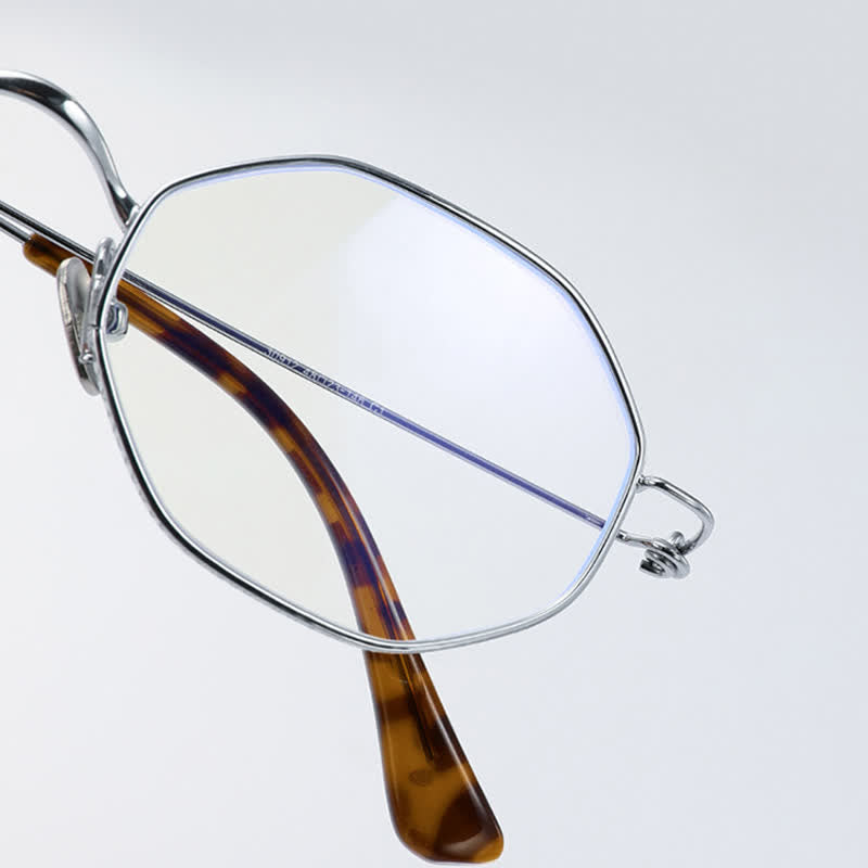 Spykay™ EG26854 Geometric Titanium Frame Anti-blue Light Simple Glasses
