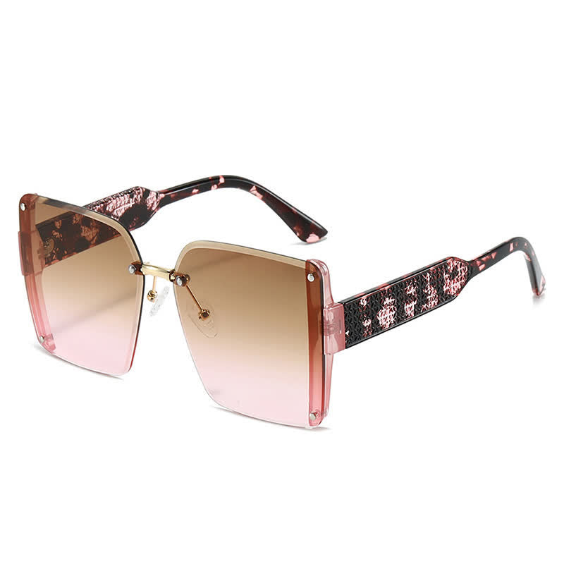 Spykay™ SG60835 Square Frame Oversized Rimless Sunglasses