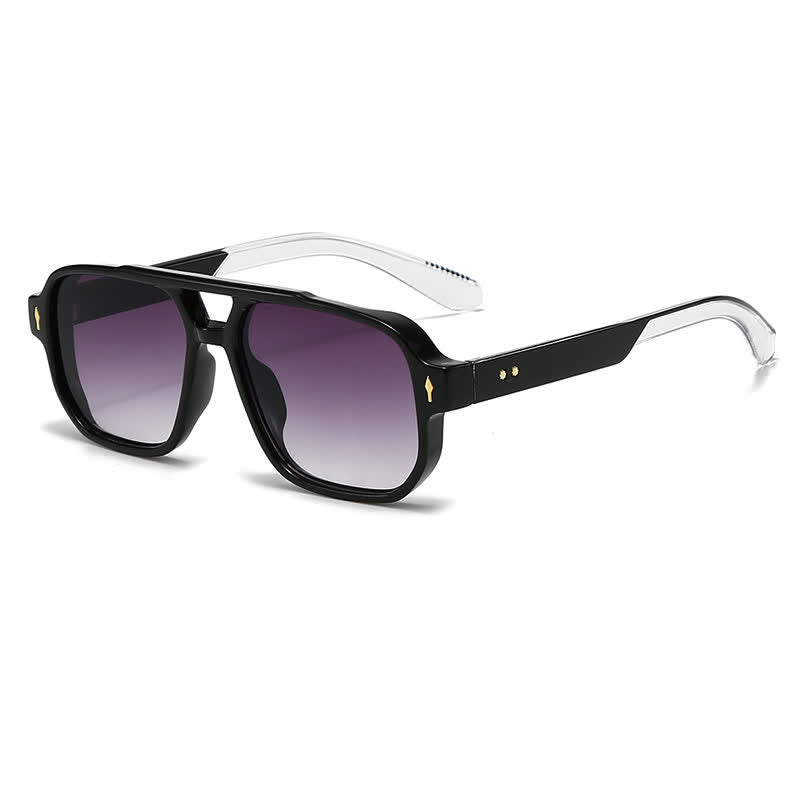 Spykay™ SG61003 Square Frame Double Bridges Vintage Arrow Sunglasses