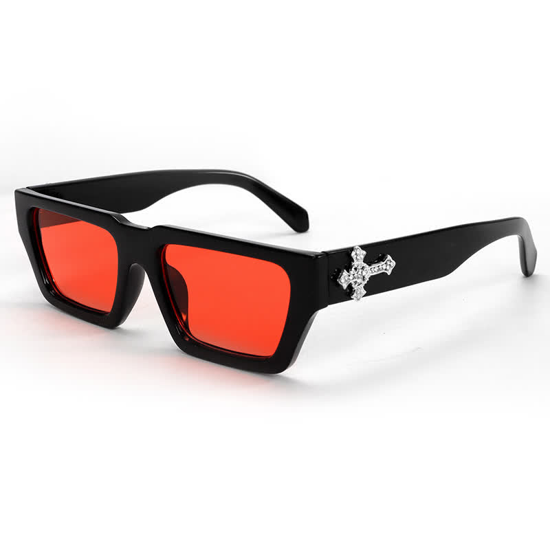 Spykay™ SG61019 Unsiex Rhinestone Cross Decor Square Frame Sunglasses