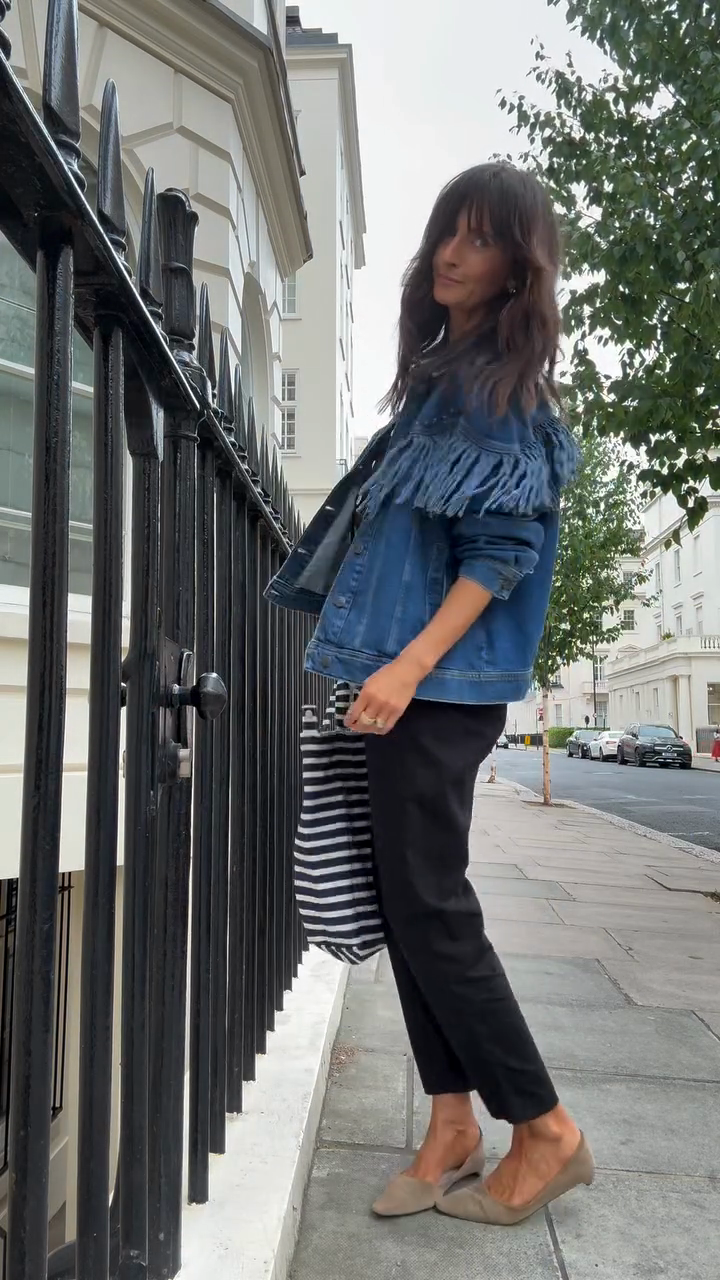 Blue Fringe - detailed Denim Jacket