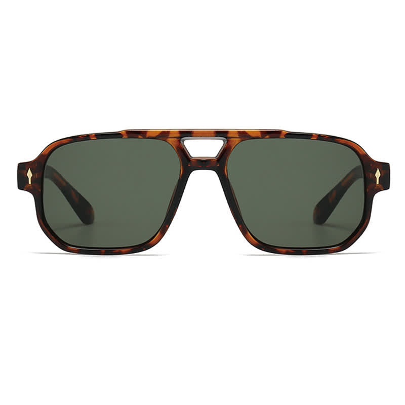 Spykay™ SG61003 Square Frame Double Bridges Vintage Arrow Sunglasses