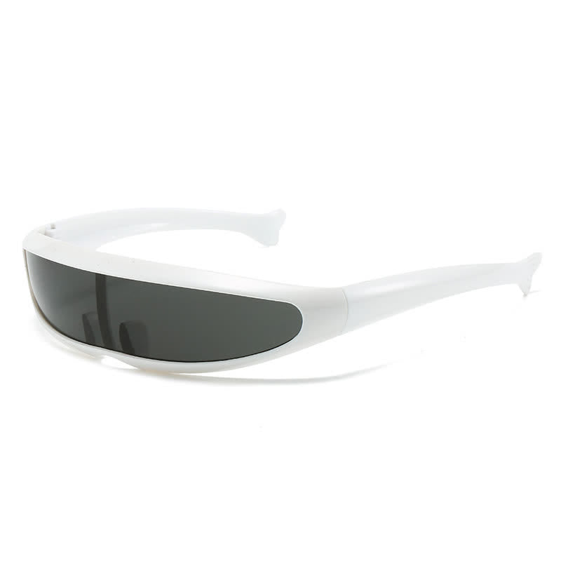 Spykay™ SG61011 One-piece Color Mirror Lens Monolens Cyclops Robotic Futuristic Narrow Y2K Punk Sunglasses