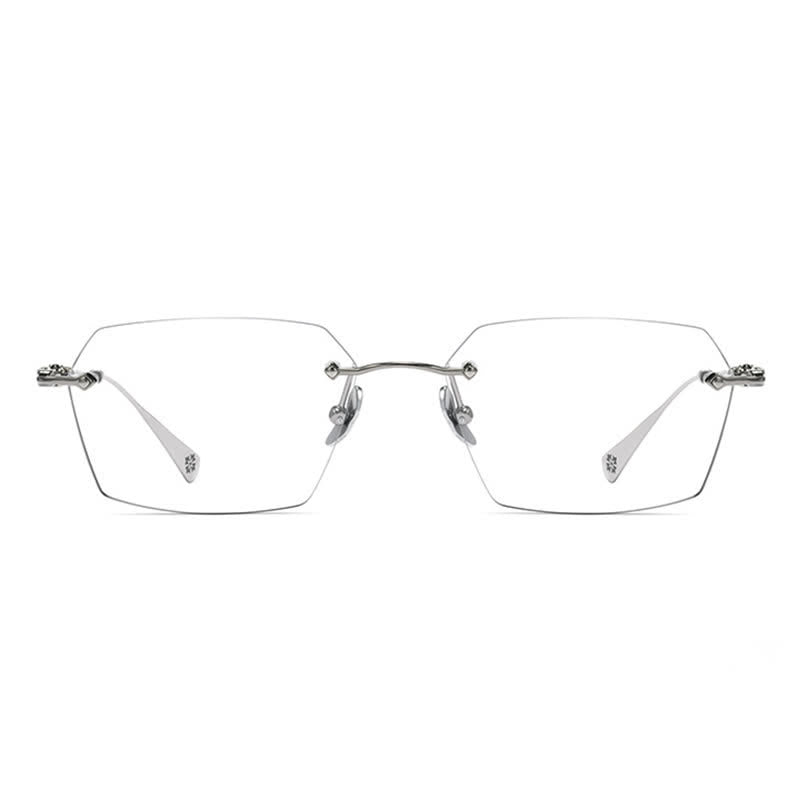 Spykay™ EG26901 Titanium Geometric Frame Anti-blue Light Hipster Rimless Glasses