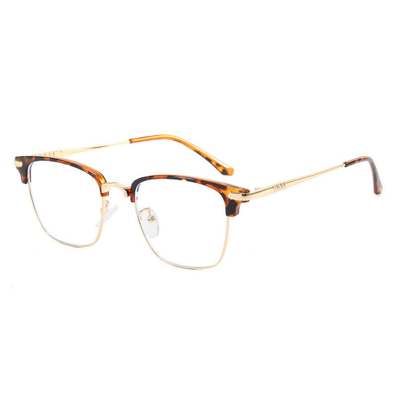 Spykay™ EG26833 Semi-Rimless Retro Square Frame Anti-blue Light Browline Glasses