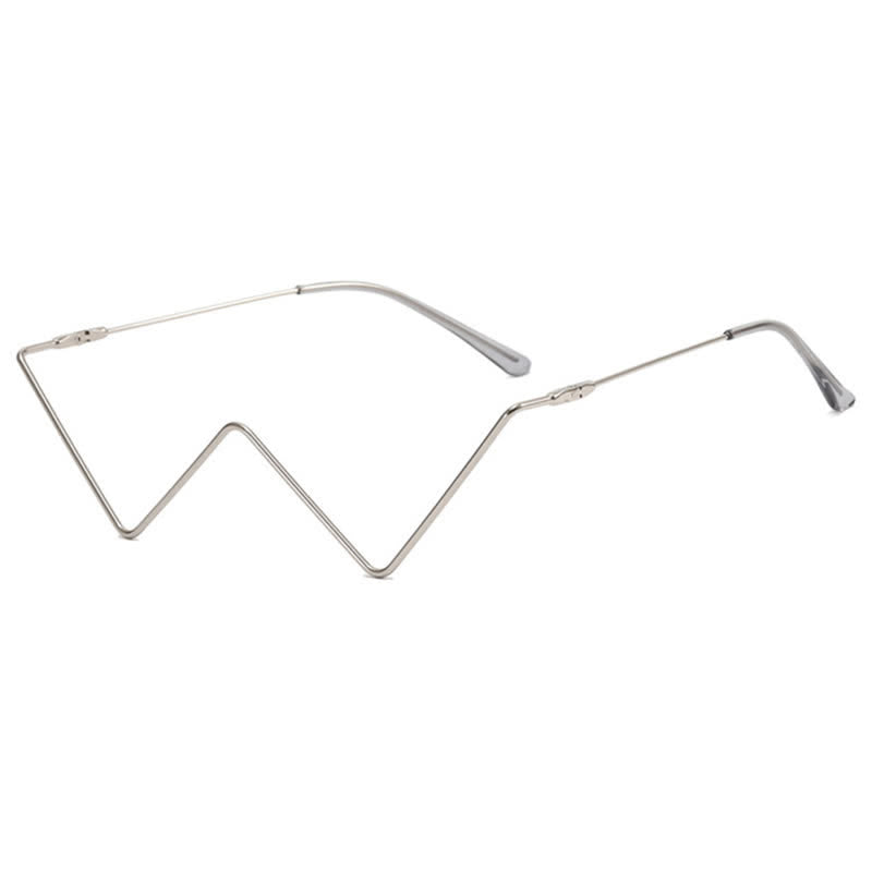 Spykay™ EG26881 Trendy Lensless Rhinestone Decor Semi-Rimless Glasses
