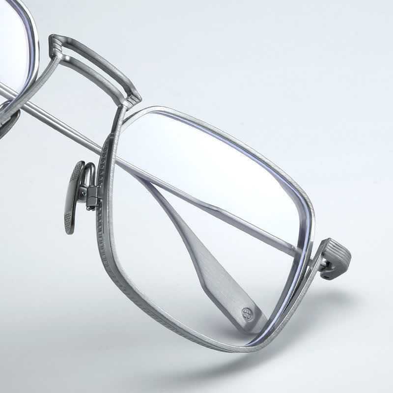 Spykay™ EG26738 Double Bridges Square Titanium Frame Anti-blue Light Vintage Glasses