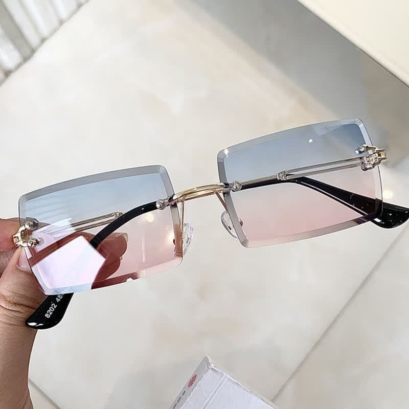 Spykay™ SG60744 Rimless Rectangle Frame Fashion Sunglasses