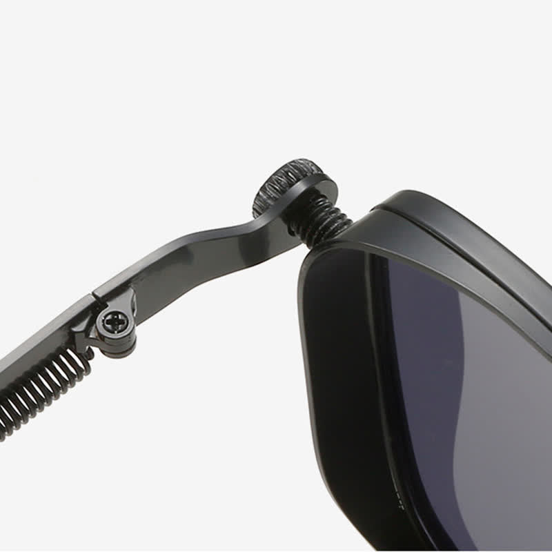 Spykay™ SG61005 Steampunk Square Frame Spring Temples Retro Sunglasses