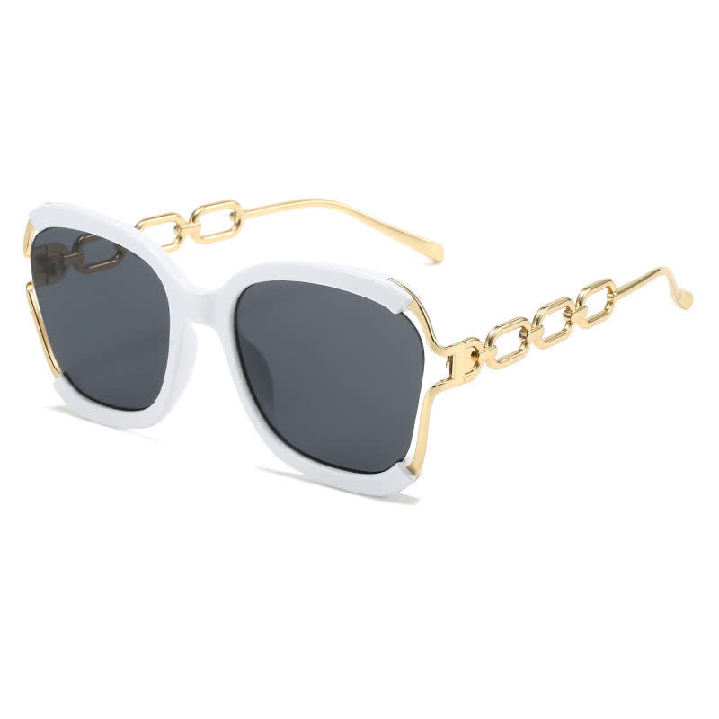 Spykay™ SG60860 Fashion Square Chain Temples Oversized Sunglasses