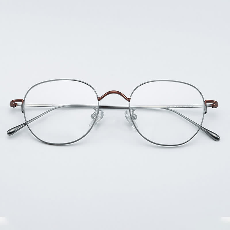 Spykay™ EG26855 Round Titanium Frame Anti-blue Light Simple Glasses