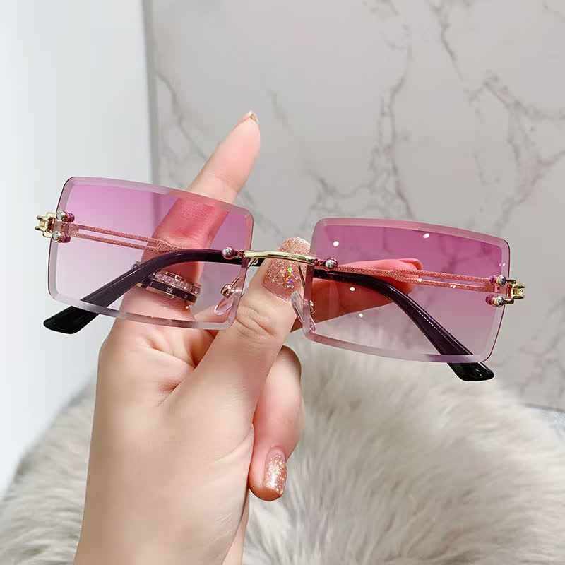 Spykay™ SG60744 Rimless Rectangle Frame Fashion Sunglasses