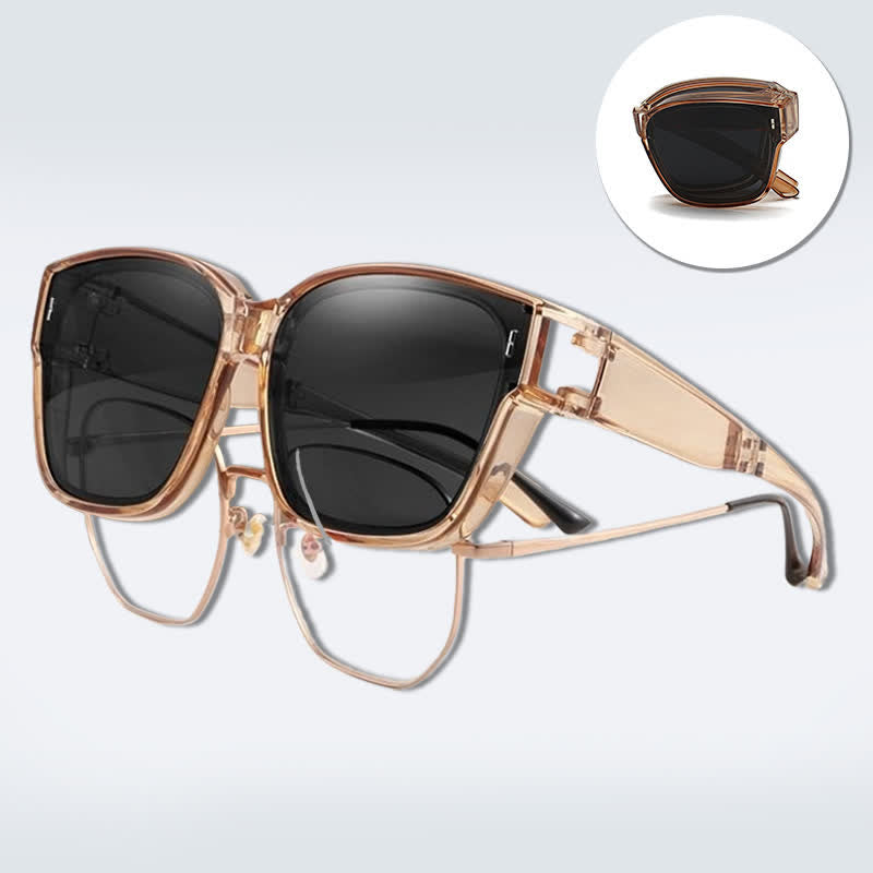 Spykay™ SG60956 Fit Over Glasses Square Frame Foldable Sunglasses for Women Men