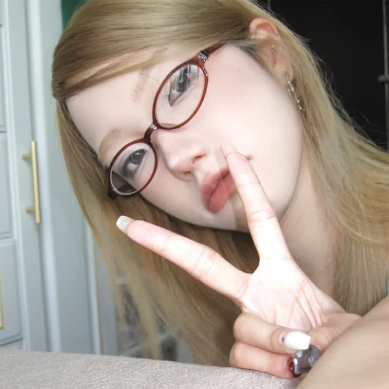 Spykay™ EG26885 Anti-blue Light Retro Small Oval Frame Y2K Hipster Eyeglasses