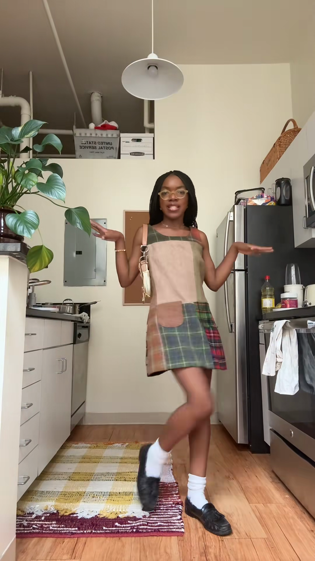 Patchwork Plaid Dress