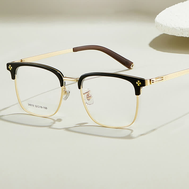 Spykay™ EG26925 Gothic Cross Unisex Square Frame Anti-blue Light Retro Browline Glasses