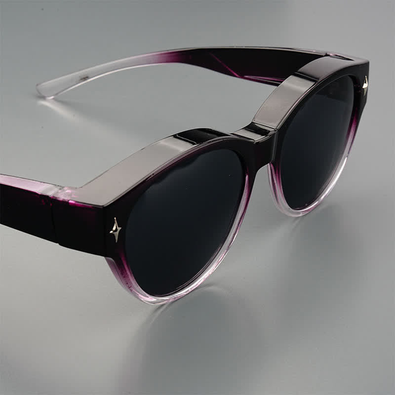Spykay™ SG61035 Fit Over Glasses Cat-Eye Star Decor Polarized Sunglasses