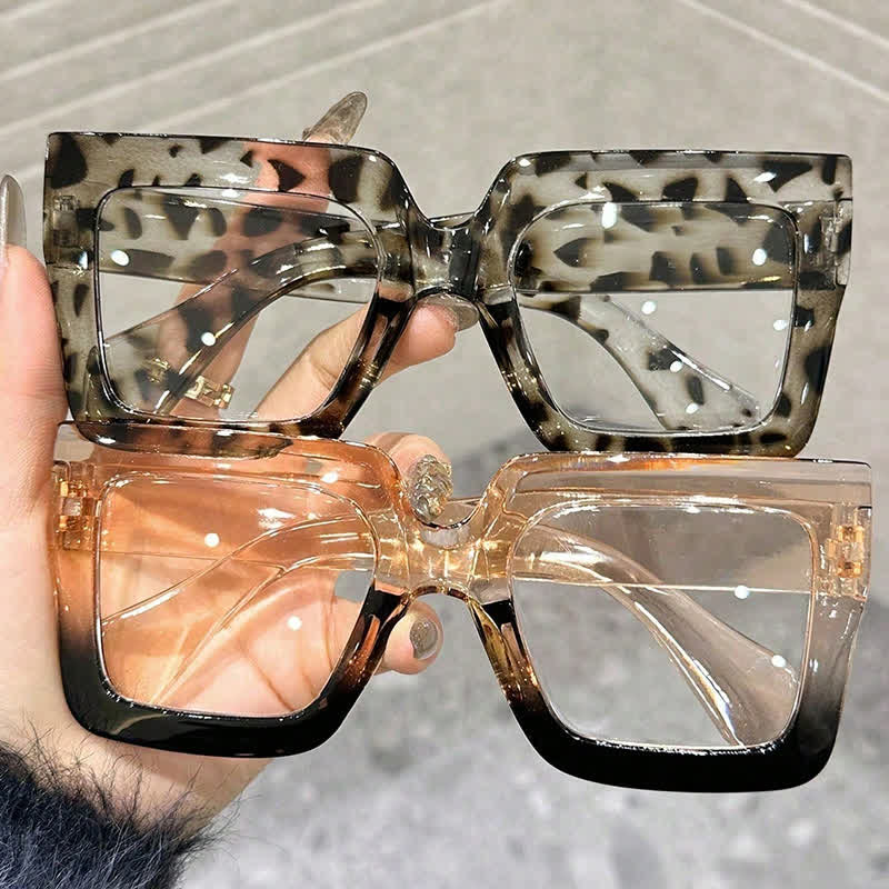 Spykay™ EG26913 Oversized Square Frame Fashion Anti-blue Light Thick Glasses