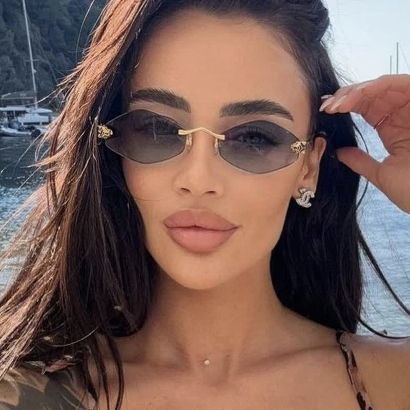 Spykay™ SG60684 Rhombus Frame Rimless Sunglasses