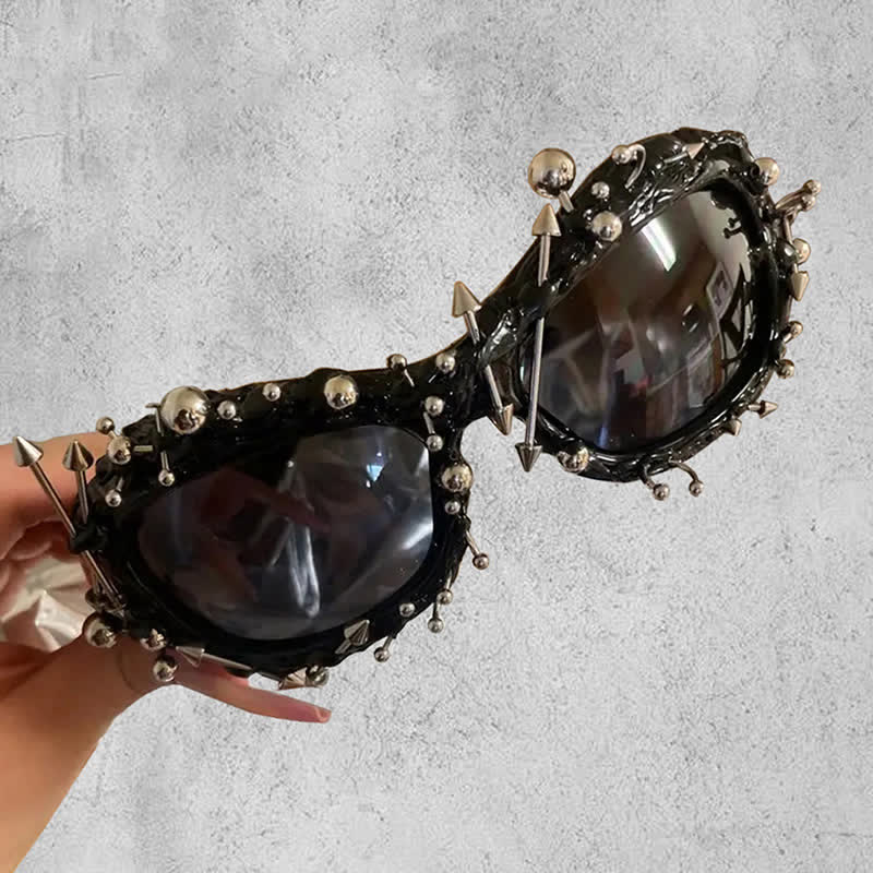 Spykay™ SG60924 CyberPunk Style Irregular Shaped Rivet Decor Sunglasses for Party