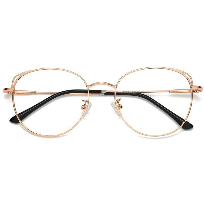 Spykay™ EG26840 Fashion Cat-Eye Metal Oval Frame Anti-blue Light Glasses
