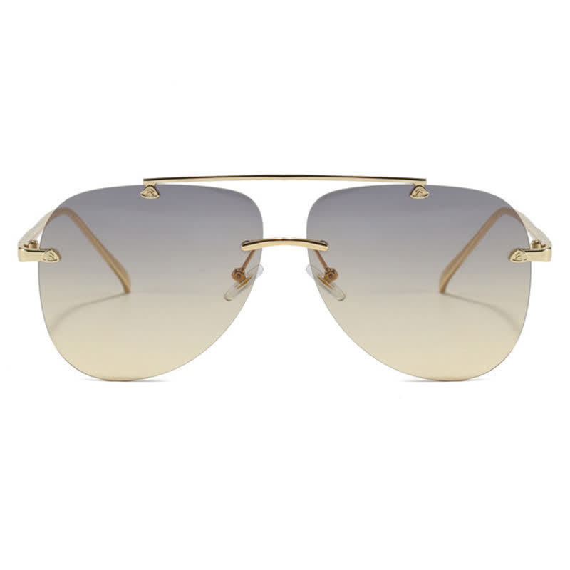 Spykay™ SG60888 Rimless Double Bridges Retro Aviator Sunglasses