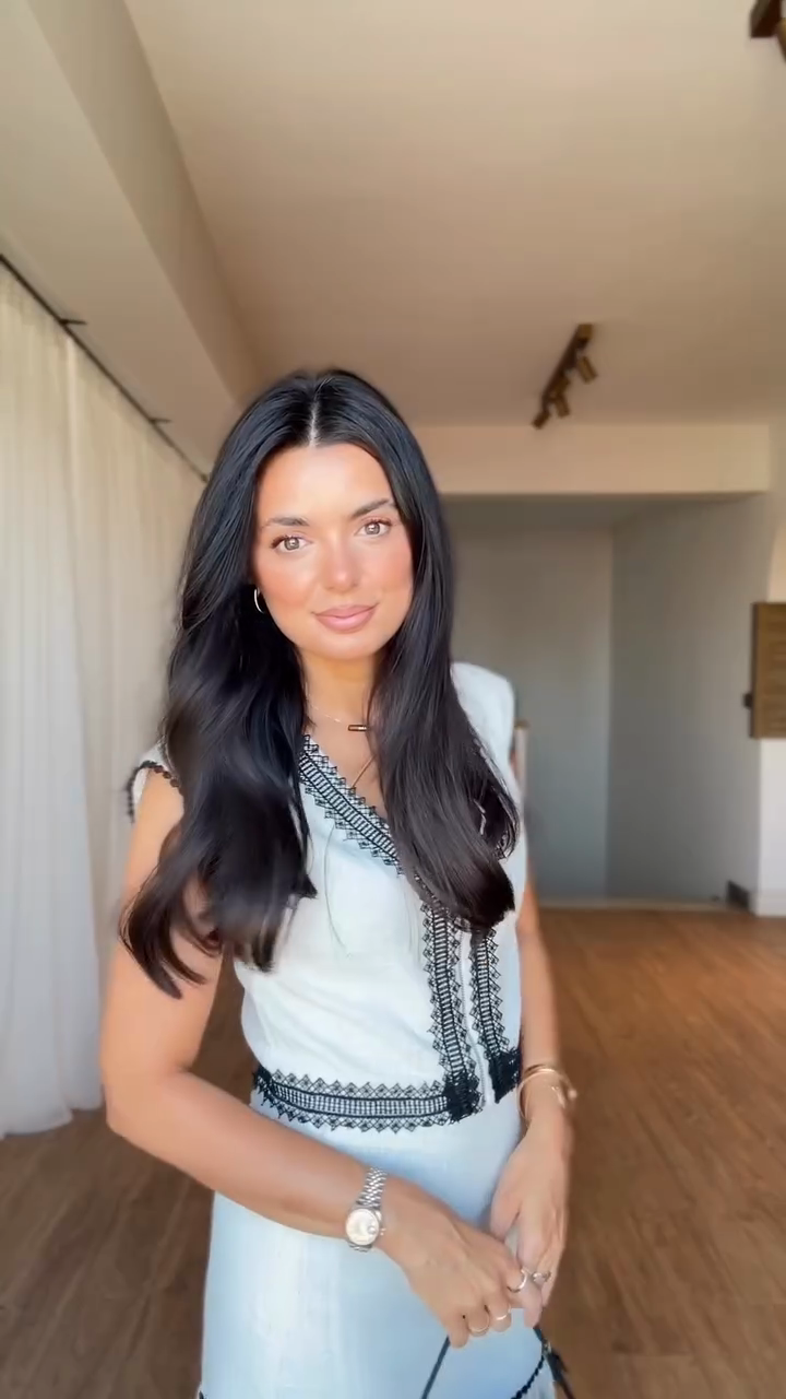 White Embroidered V - Neck Maxi Dress