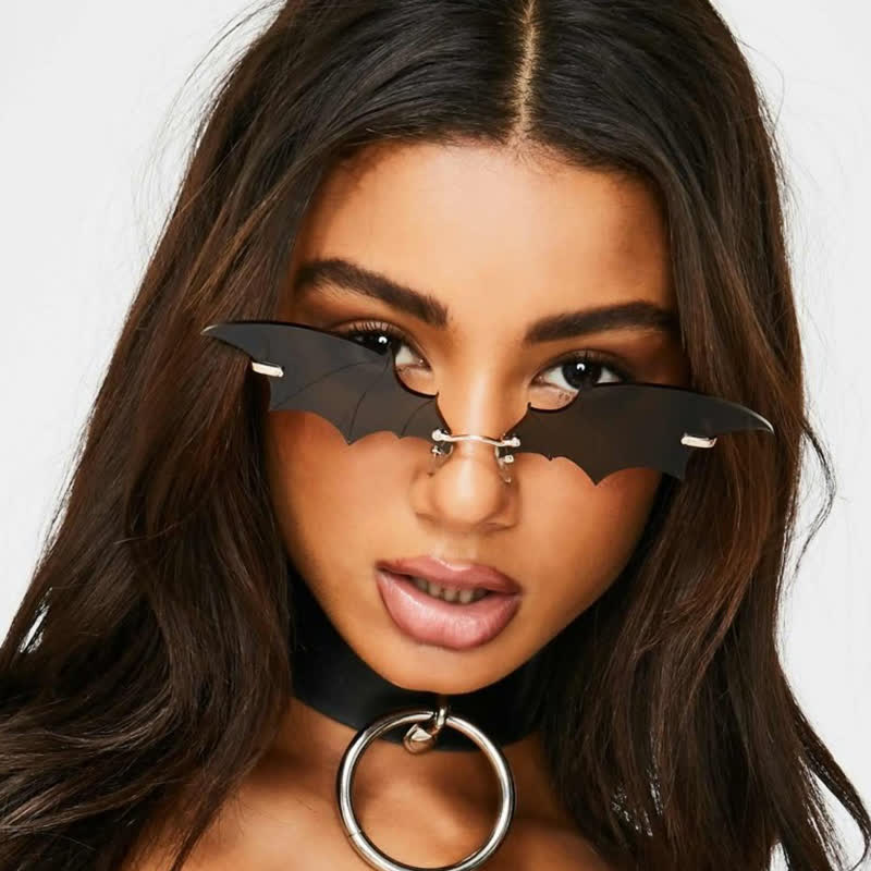 Spykay™ SG60992 Halloween Rimless Devil Vampire Bat Wing Sunglasses for Women Men
