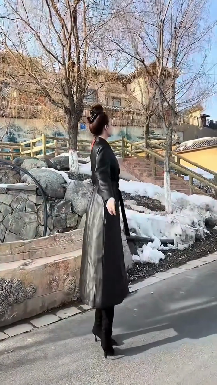 Black Leather Trench Coat