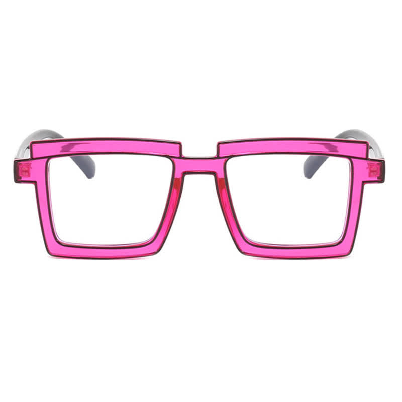 Spykay™ EG26813 Fluorescent Colorblock Square Frame Anti-blue Light Glasses