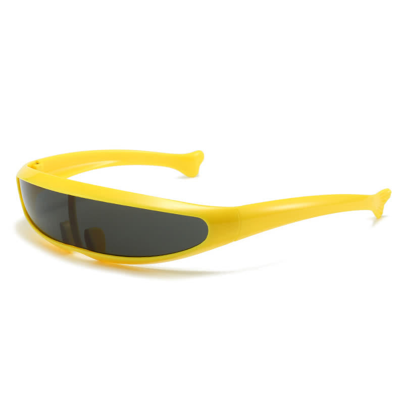Spykay™ SG61011 One-piece Color Mirror Lens Monolens Cyclops Robotic Futuristic Narrow Y2K Punk Sunglasses