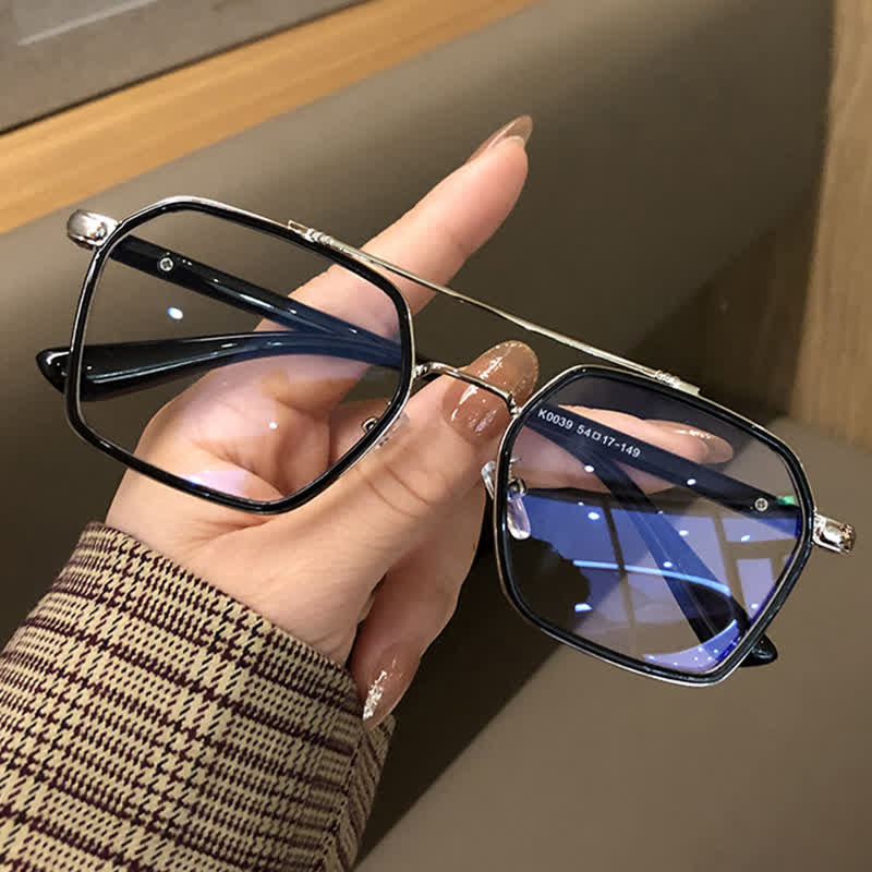 Spykay™ EG26920 Unsiex Square Frame Anti-blue Light Double Bridges Retro Glasses
