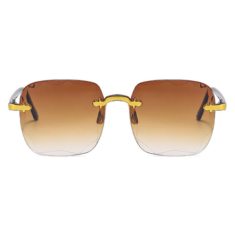 Spykay™ SG61010 Square Frame Oversized Trendy Rimless Sunglasses