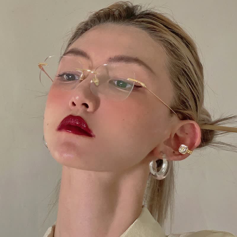 Spykay™ EG26888 Square Frame Anti-blue Light Retro Rimless Glasses