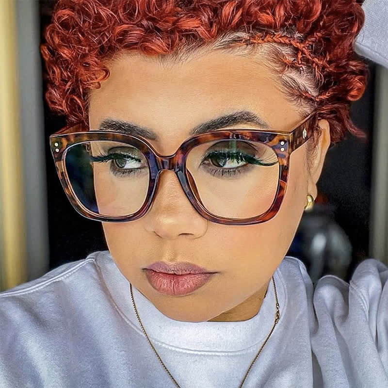 Spykay™ EG26773 Square Frame Oversized Hollow-out Anti-blue Light Glasses