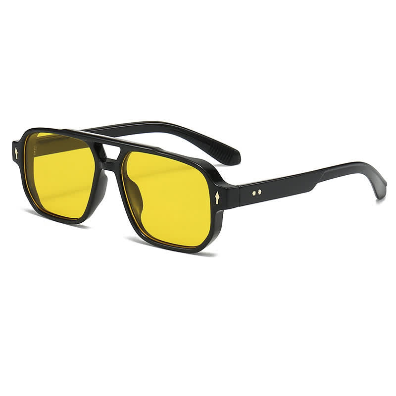 Spykay™ SG61003 Square Frame Double Bridges Vintage Arrow Sunglasses