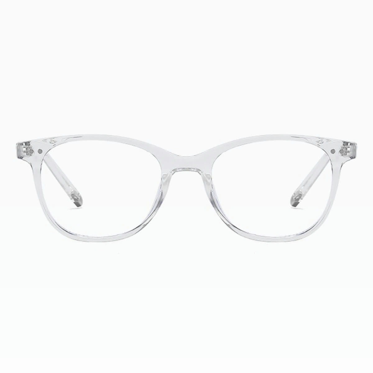 Spykay™ EG1014 Oval Small Frame Vintage Rivet Classic Travel Hammered Flat Lens Blue Light Blocking Glasses For Women