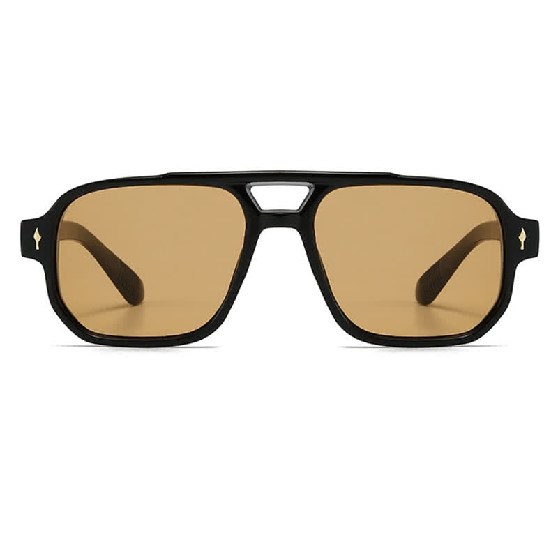 Spykay™ SG61003 Square Frame Double Bridges Vintage Arrow Sunglasses